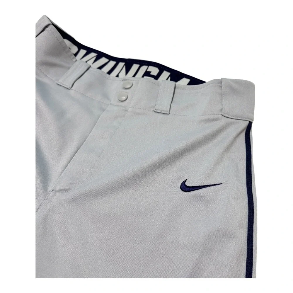 2 Pairs Nike Dri-FIT Swingman Baseball Pants Gray Navy Piped Small
